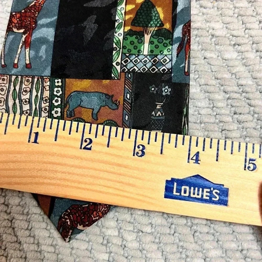 Everyday Mens VTG Animal Novelty Tie‎ 80s 90s Safari Giraffe Rhino